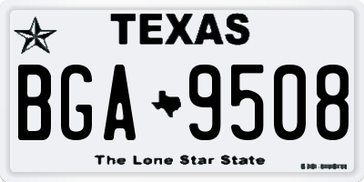 TX license plate BGA9508