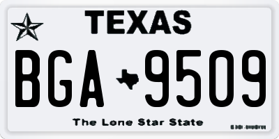 TX license plate BGA9509