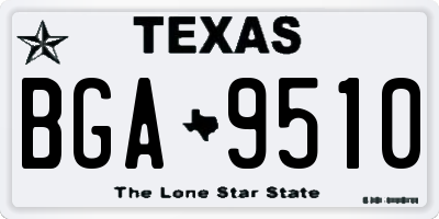 TX license plate BGA9510