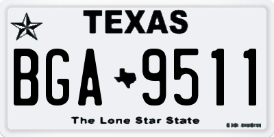 TX license plate BGA9511