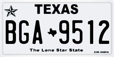TX license plate BGA9512