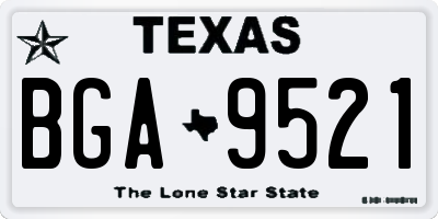 TX license plate BGA9521