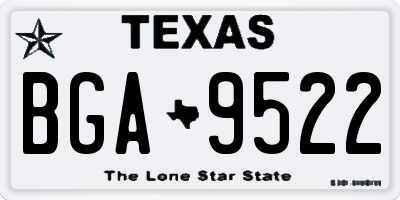 TX license plate BGA9522