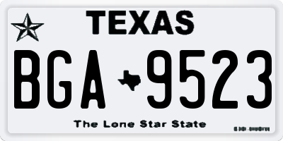 TX license plate BGA9523
