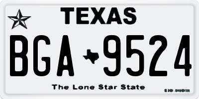 TX license plate BGA9524