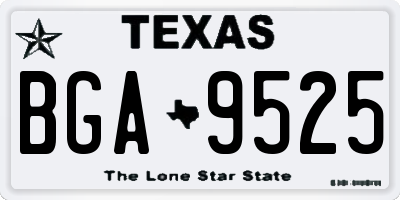 TX license plate BGA9525