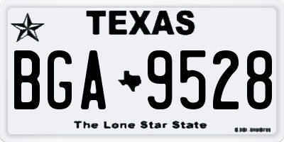 TX license plate BGA9528