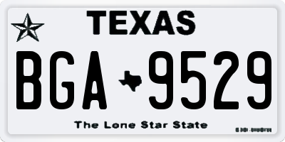 TX license plate BGA9529