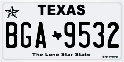 TX license plate BGA9532