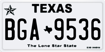 TX license plate BGA9536
