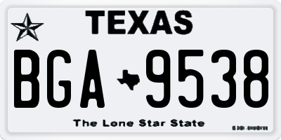 TX license plate BGA9538