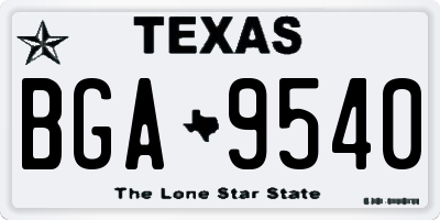 TX license plate BGA9540