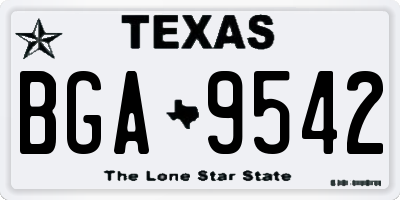 TX license plate BGA9542