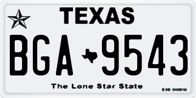 TX license plate BGA9543