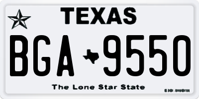 TX license plate BGA9550