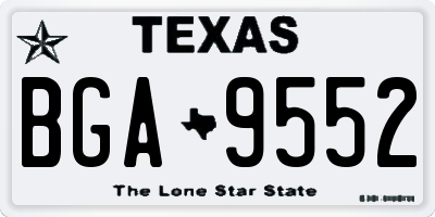 TX license plate BGA9552