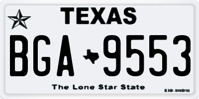 TX license plate BGA9553