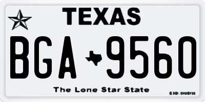 TX license plate BGA9560