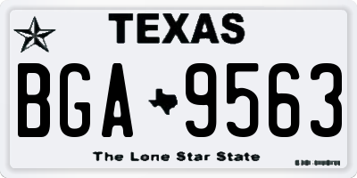 TX license plate BGA9563