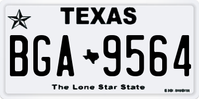 TX license plate BGA9564