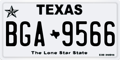 TX license plate BGA9566
