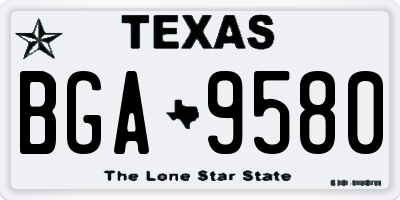 TX license plate BGA9580