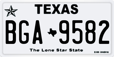 TX license plate BGA9582