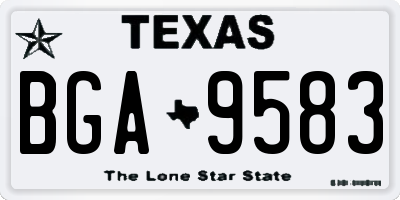 TX license plate BGA9583