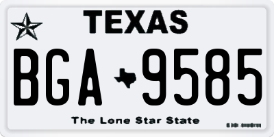 TX license plate BGA9585