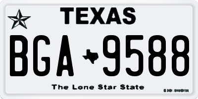 TX license plate BGA9588
