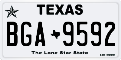TX license plate BGA9592