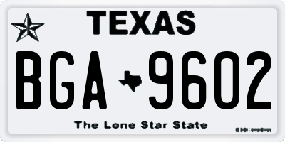 TX license plate BGA9602