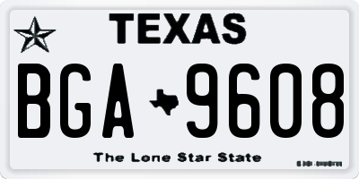 TX license plate BGA9608