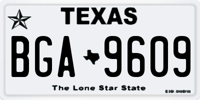 TX license plate BGA9609