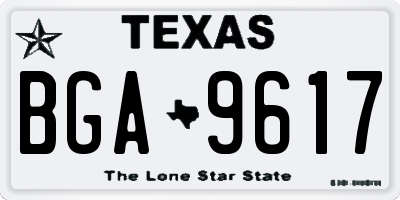 TX license plate BGA9617