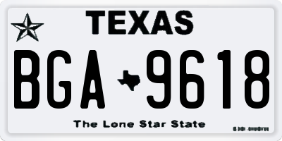 TX license plate BGA9618