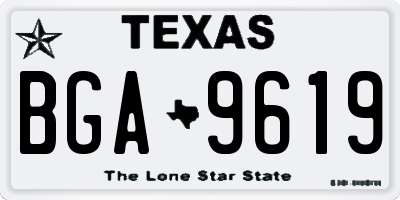 TX license plate BGA9619