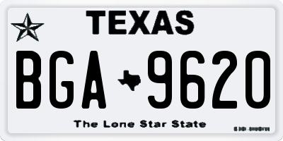 TX license plate BGA9620
