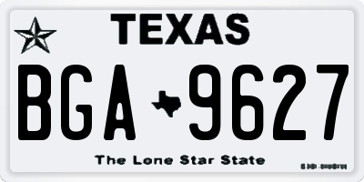 TX license plate BGA9627