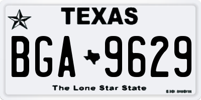TX license plate BGA9629