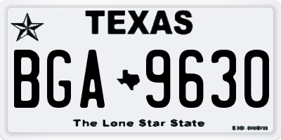 TX license plate BGA9630