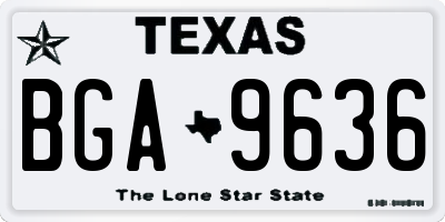 TX license plate BGA9636