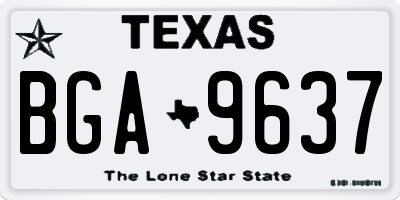 TX license plate BGA9637