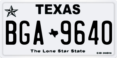 TX license plate BGA9640