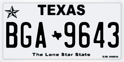 TX license plate BGA9643