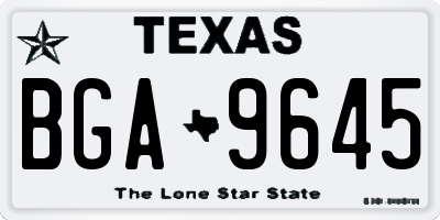 TX license plate BGA9645