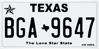 TX license plate BGA9647