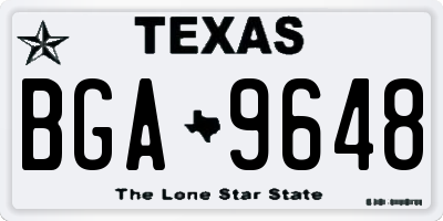TX license plate BGA9648