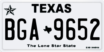TX license plate BGA9652