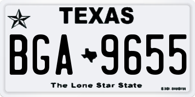 TX license plate BGA9655